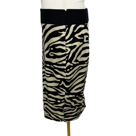 THE LIMITED Zebra Print Sleek Pencil Skirt Womens Sz 6 Beige Black High Rise - Picture 4 of 11